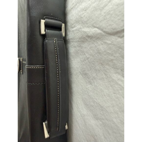 Coach Transatlantic 70035 Black Leather Men’s Laptop Briefcase Messenger 16x11 - Picture 8 of 16